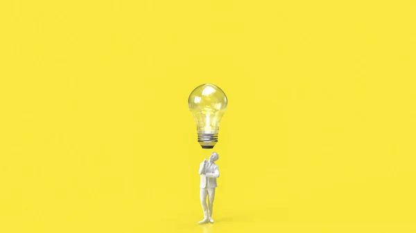 Business Man Light Bulb Idea Creative Concept Rendering — Zdjęcie stockowe