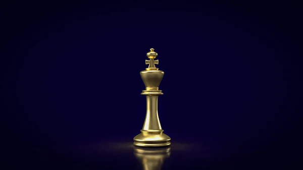ビジネスコンセプト3Dレンダリングのための金の王のチェス — ストック写真