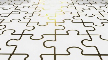 Soyut arkaplan konsepti 3D oluşturma için beyaz yapboz