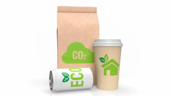 Verpakking Voor Eco Recycle Concept Rendering — Stockfoto