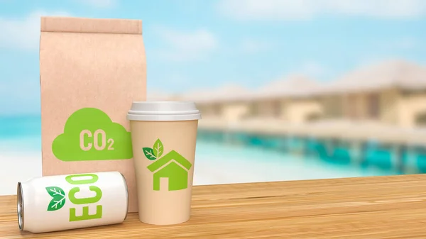 Embalaje Para Eco Reciclar Concepto Renderizado — Foto de Stock