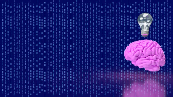Yaratıcı Düşünme Beyin Fırtınası Konsepti Oluşturma Için Dijital Arkaplanda Beyin — Stok fotoğraf