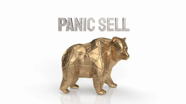Bear Panic Sell Text Business Crisis Concept Rendering — Stock Photo, Image