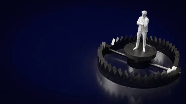The man on Bear Trap for Business concept 3d rendering