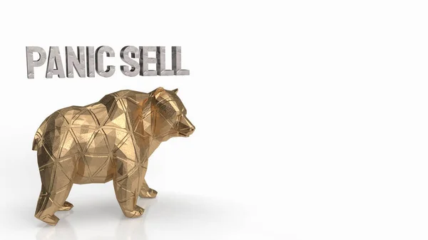 Bear Panic Sell Text Business Crisis Concept Rendering — Stock Photo, Image