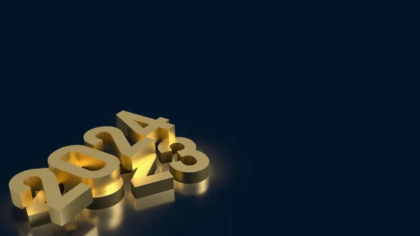 Gold Number 2023 2024 Business Concept Rendering — Stock Photo, Image