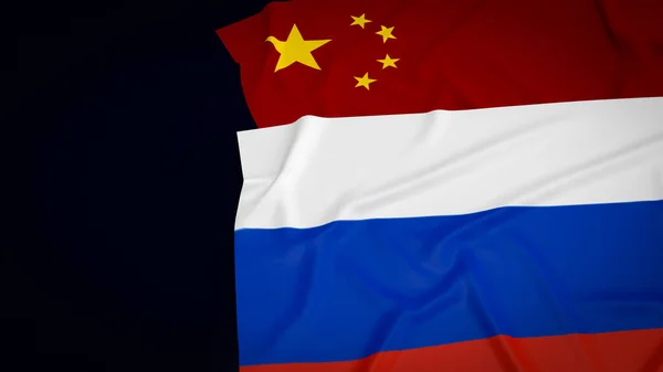 China Russia Flag Image Renderin — Stock Photo, Image