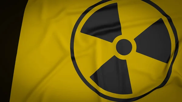 Bandera Radiactividad Para Guerra Concepto Arma Renderizado —  Fotos de Stock