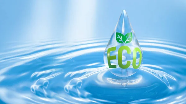 The water drop for eco concept 3d rendering