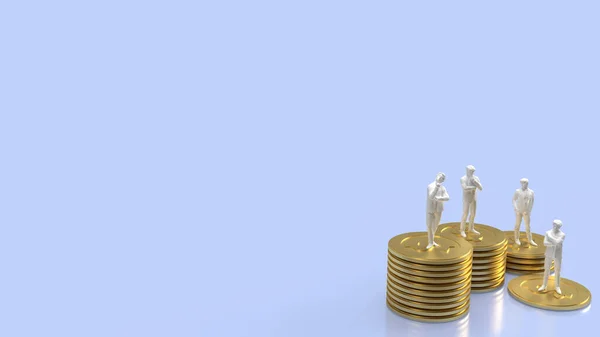 商人和金融或货币概念硬币3D渲染 — 图库照片