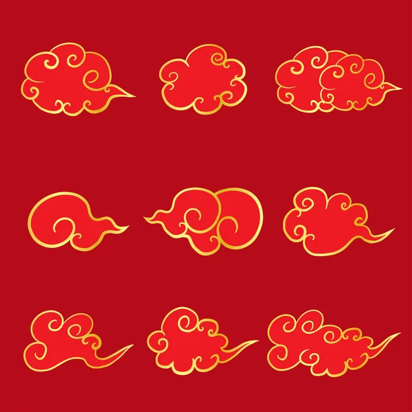 Nube China Dibujo Estilo Imagen — Archivo Imágenes Vectoriales