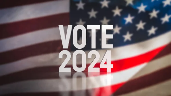 Text Hlasování 2024 Sjednocené Scéně Americké Vlajky Rendering — Stock fotografie