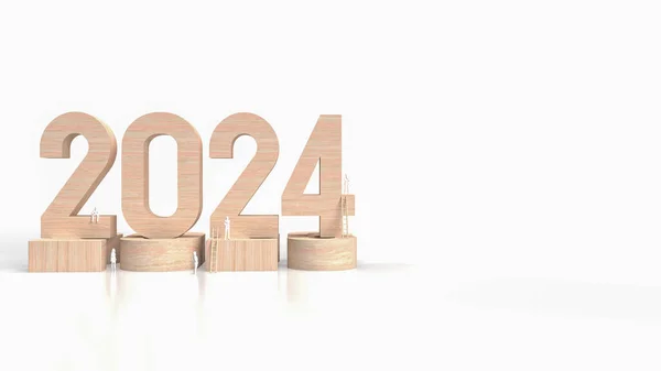 Texte Bois 2024 Figure Pour Concept Entreprise Rendu — Photo