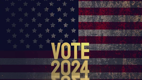 Testo Voto 2024 Sul Palco Unito Dell America Bandiera Rendering — Foto Stock
