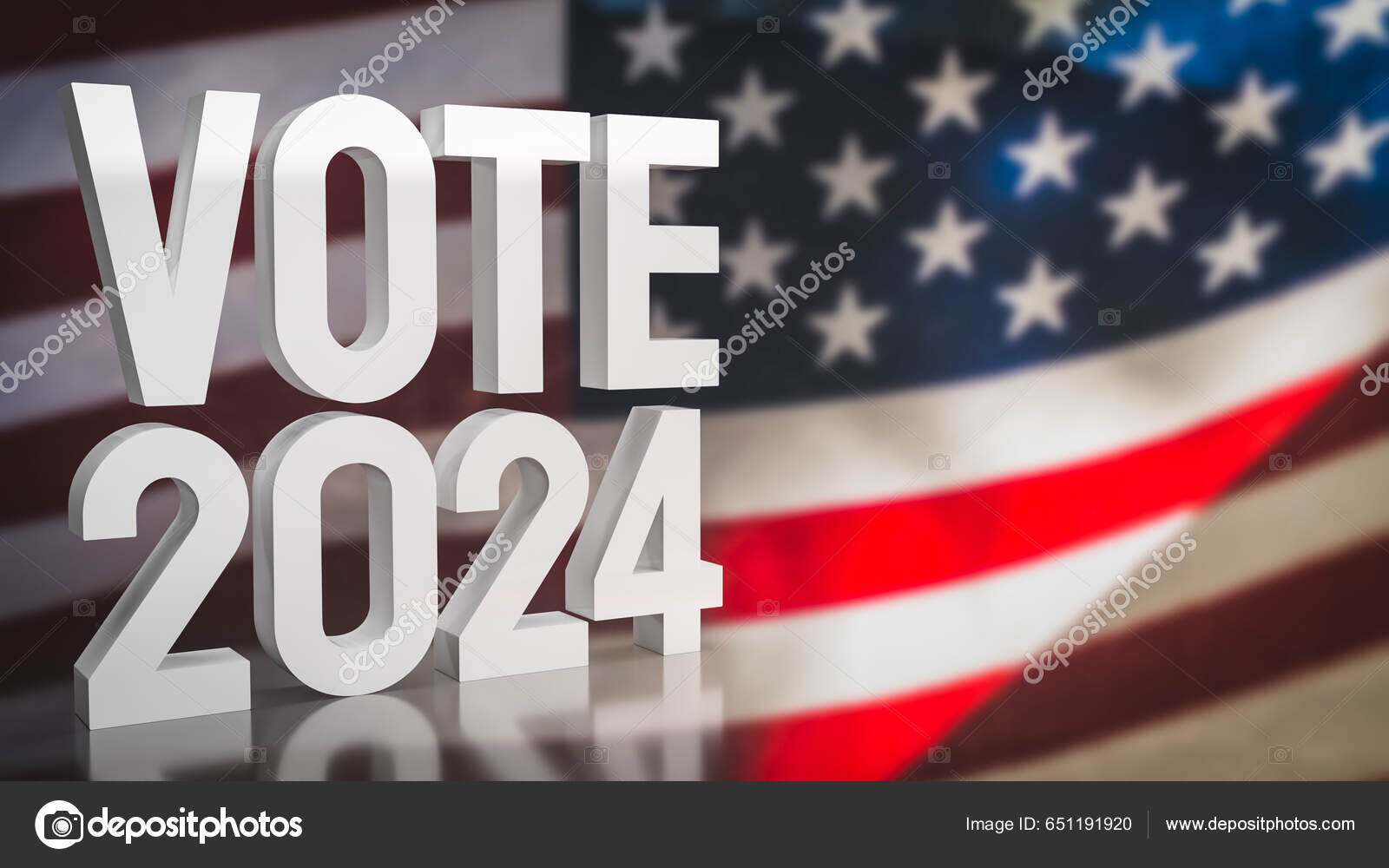 2024年美国国旗统一舞台上的文本投票——图库图片© niphon #651191920, image size:1600x1000