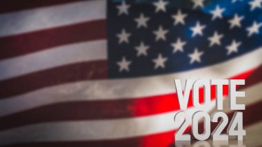 Amerika 'nın birleşik sahnesinde 2024 metin oylaması 3D görüntüleme 