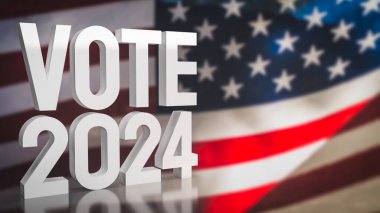 Amerika 'nın birleşik sahnesinde 2024 metin oylaması 3D görüntüleme 