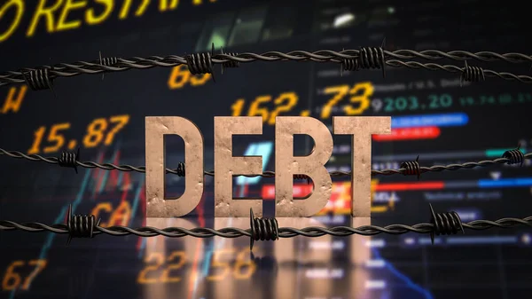 Schulden Und Stacheldraht Geschäftsleben — Stockfoto