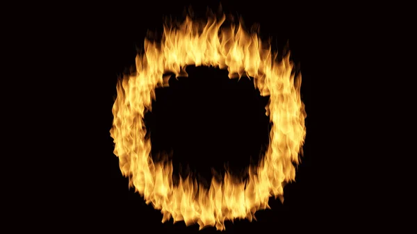 Tűz Lángja Égő Fekete Háttér Kép — Stock Fotó