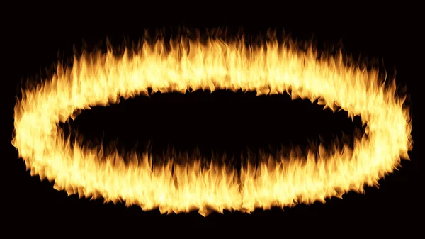 Vlam Van Vuur Brandend Zwarte Achtergrond Afbeelding — Stockfoto
