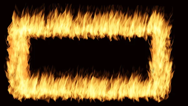 黑色背景图像上燃烧的火焰 — 图库照片