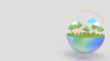 Dünya çevresi için yeryüzü ve hayvan 3D görüntüleme