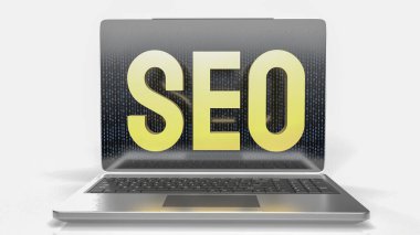 SEO İş veya Teknoloji Konsepti 3D Hazırlama Defteri