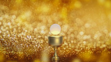 Ekmek ve Kupa için Ekmek ve Kupa veya din konsepti 3D oluşturma