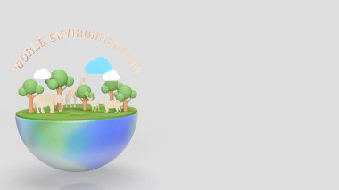 Dünya çevresi için yeryüzü ve hayvan 3D görüntüleme