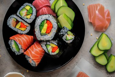 Suşi, pişmiş ya da çiğ balık, sebze ve baharatlı pirinçten oluşan, deniz yosununa sarılmış popüler bir Japon yemeğidir. Birçok farklı suşi çeşidi vardır.