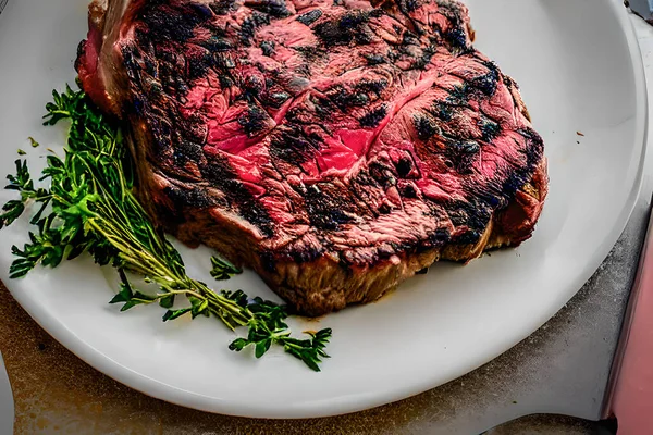 Steaks Type Meat Cut Typically Sliced Perpendicular Muscle Fibers Resulting — Stock Photo, Image