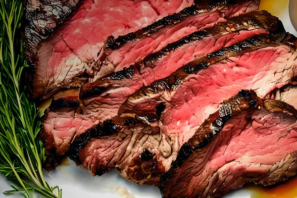 Bistecche Sono Tipo Taglio Carne Che Tipicamente Affettato Perpendicolare Alle — Foto Stock
