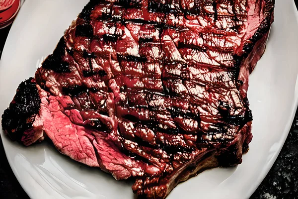 Steaks Sind Eine Fleischart Die Der Regel Senkrecht Den Muskelfasern — Stockfoto