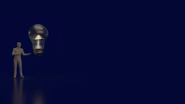 Людина Лампочка Бізнес Концепції Рендеринга — стокове фото