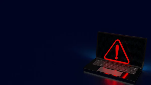 Червоний Знак Оклику Ноутбуці Концепції Технології Попередження Рендерингу — стокове фото
