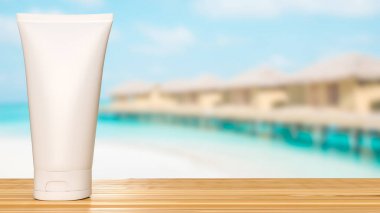 Güzellik konsepti 3D sunumu için gerçekçi kozmetik paketi