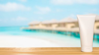 Güzellik konsepti 3D sunumu için gerçekçi kozmetik paketi