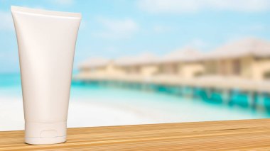 Güzellik konsepti 3D sunumu için gerçekçi kozmetik paketi