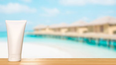 Güzellik konsepti 3D sunumu için gerçekçi kozmetik paketi