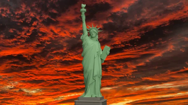 Estátua Liberdade Uma Escultura Neoclássica Colossal Localizada Ilha Liberdade New — Fotografia de Stock
