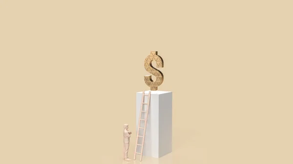 Man Dollar Symbool Voor Business Concept Rendering — Stockfoto