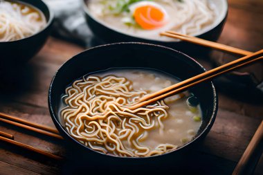 Ramen, Çin usulü buğday eriştesinden oluşan ve çeşitli malzemelerle servis edilen popüler bir Japon yemeğidir..