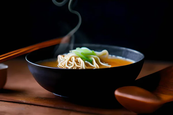 Ramen Ist Ein Beliebtes Japanisches Gericht Das Aus Weizennudeln Chinesischer — Stockfoto