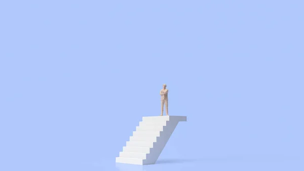 业务计划3D渲染中道路目标的楼梯 — 图库照片
