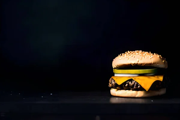 Гамбургер Або Бургер Варена Мелена Ясна Пиріг Зазвичай Яловичина Поміщена — стокове фото