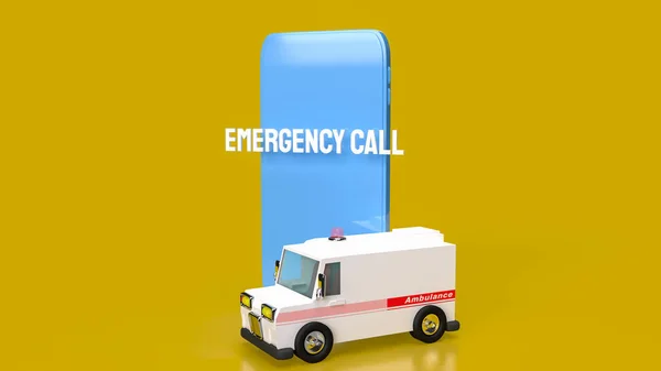 緊急通話と呼ばれる緊急通話は 危機的または生命を脅かす状況で直ちに助けを求めるために作られた電話です — ストック写真