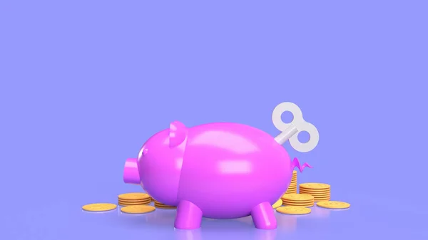 储蓄罐是一种简单而传统的储蓄工具 主要被儿童用来存钱和收钱 它通常被设计成猪的形状 因此被称为 猪银行 — 图库照片