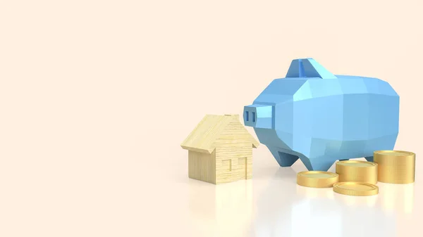 House Saving Financial Strategy Involves Consistent Purposeful Savings Achieve Goal — Stock Photo, Image