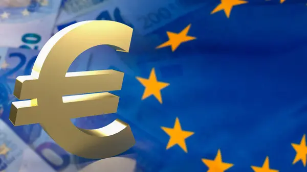 Euro Business Could Refer Business Activities Conducted Eurozone Which Comprises — Stock Photo, Image
