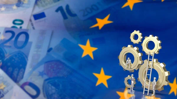 Euro Business Obvykle Týká Ekonomických Činností Obchodu Podnikatelského Prostředí Eurozóně — Stock fotografie